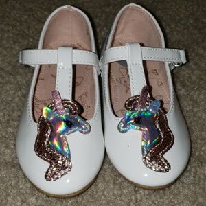 White Unicorn velcro strap Shoes